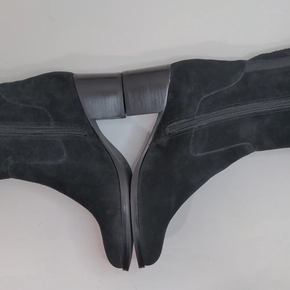 𝅺marc Fisher Over The Knee Black Suede Heel Boots 6.5